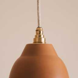 Small Terracotta Element Pendant Light in Ceramic & Brass/Nickel - thumbnail 3