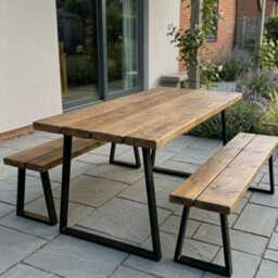 Rustic Slatted Outdoor Table - thumbnail 1