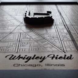 Wrigley Field Wall Art Laser Engraved Wood, Chicago Cubs Gift - thumbnail 3