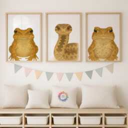 Forest Animal Prints - 30 Design Choices, Frog Adder Toad, Baby Bedroom Decor, Boys Girls, Woodland Nursery Prints, Kids Room Wall Art - thumbnail 1