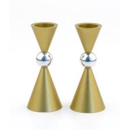 Small Shabbat Candlesticks, Hourglass Shaped Candle Sticks, Modern Judaica, Colorful Candlestick Holders, Holders - thumbnail 3