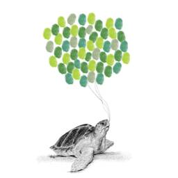Sea Turtle Fingerprint Guestbook - Baby Shower Art Print - thumbnail 3