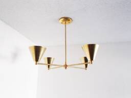 Modern Chandelier - Tea Cup Brass Ceiling Light Dining Room Living Ul Listed - thumbnail 1