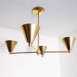 Modern Chandelier - Tea Cup Brass Ceiling Light Dining Room Living Ul Listed - thumbnail 2