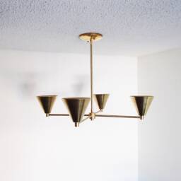 Modern Chandelier - Tea Cup Brass Ceiling Light Dining Room Living Ul Listed - thumbnail 3