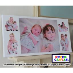 5 Photo Multi Picture Custom Collage Family Wedding Baby Grandchildren Birthday Photography Portrait Wall Art Framed Canvas Print Gift - thumbnail 2