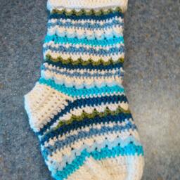 Hand Crocheted Christmas Stocking, Acrylic Yarn, Custom Colors - thumbnail 3