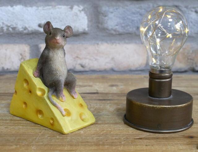 Mouse Sat On Cheddar Cheese Ornament - Figurine Themed Gift - image 1