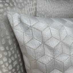 Ivory Geometric Jacquard Cushion Cover 20 X 20 - thumbnail 3
