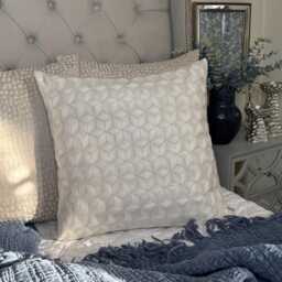 Ivory Geometric Jacquard Cushion Cover 20 X 20 - thumbnail 4