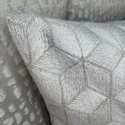 Ivory Geometric Jacquard Cushion Cover 20 X 20 - thumbnail 2