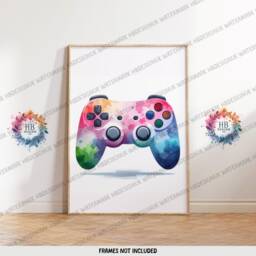 Gaming Posters Set - Of 3 Prints - Gamer Gifts Watercolor For Boys Bedroom Game Kids Wall Art Definiton Print - thumbnail 3