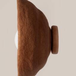 Round Wall Sconce - Size 25 cm - Clay Light, Ceramic Led Ideal For Bedroom, Living Room, Bathroom - thumbnail 3