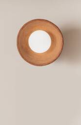 Round Wall Sconce - Size 25 cm - Clay Light, Ceramic Led Ideal For Bedroom, Living Room, Bathroom - thumbnail 1