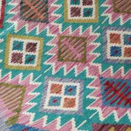 Multicolour Kilim Rug, Handmade Artisan Afghan Turkish Persian Navajo Scandinavian Bohemian Flatweave Natural Wool Rug 156x97 cm - thumbnail 4