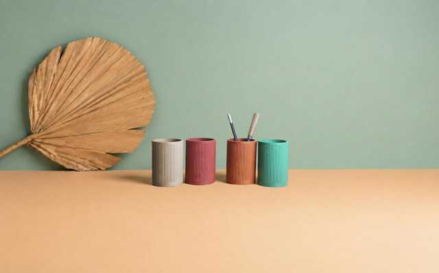 Pencil Pot in Recycled Wood Fiber, 3D Printing, Idea For Office Accessory, Office Storage & Decoration, Scandinavian Design, Gift Home - image 1