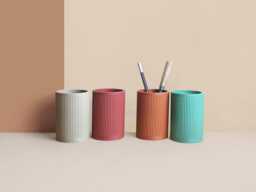 Pencil Pot in Recycled Wood Fiber, 3D Printing, Idea For Office Accessory, Office Storage & Decoration, Scandinavian Design, Gift Home