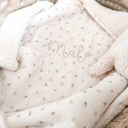 Personalized Baby Blanket - Cotton Gauze & Sherpa, Custom Name Blanket, Gift, Girl Or Boy, Newborn Shower Gift - thumbnail 3
