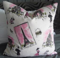 Tres Chic Black.pink.green.natural Pillow Cover.slipcover.toss Pillow.throw Pillow.gift For Her.paris.accent Pillows.world Travel.travel - thumbnail 1
