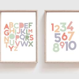 3 Playroom Prints, Alphabet & Numbers Wall Art, Rules, Girls Nursery Boys Decor - thumbnail 2
