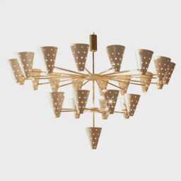 1950's Mid Century 25 Light Spirale Chandelier Brass Pendant Sputnik Chandelier Light Modern Stilnovo Kingdomslightltd - thumbnail 1