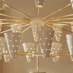 1950's Mid Century 25 Light Spirale Chandelier Brass Pendant Sputnik Chandelier Light Modern Stilnovo Kingdomslightltd - thumbnail 3