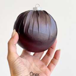 Handmade Off White Satin Christmas Ball Ornament - thumbnail 3