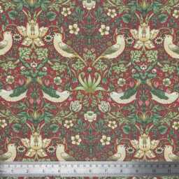 Outdoor Cushion Cover 28 Sizes William Morris Strawberry Thief Crimson Handmade Nature Leaf Gift Waterproof Conservatory Birds - thumbnail 3