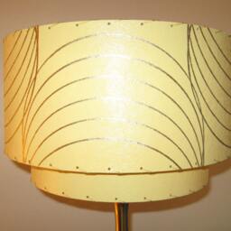 Mid Century Vintage Style 2 Tier Fiberglass Lamp Shade Modern Atomic Retro - thumbnail 3