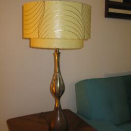 Mid Century Vintage Style 2 Tier Fiberglass Lamp Shade Modern Atomic Retro - thumbnail 2