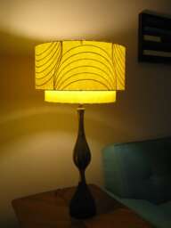 Mid Century Vintage Style 2 Tier Fiberglass Lamp Shade Modern Atomic Retro - thumbnail 1