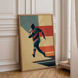 Rugby Wall Art Print - Modern Sports Illustration Poster Union Artwork Bold Graphic D??cor Gift For Fan - thumbnail 1