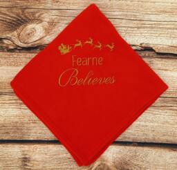 Personalised Christmas Blanket, Embroidered Baby Child's Father Shawl, Xmas Gift, Believe in Santa - thumbnail 1