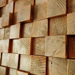 Pine Wood Mosaic Wall Art Modern Nordic Decor - thumbnail 3