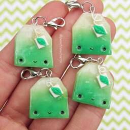 Matcha Green Tea Bag Charm Kawaii Planner Charm - thumbnail 3