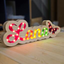 Personalized Name Lamp For Nursery Room, Custom Led Kids Bedroom Decor, Baby Shower Gift, Night Light Sign Children - thumbnail 2