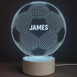 Personalised Football Lamp, Custom Name Led Night Light, Boys Bedroom Decor - thumbnail 1