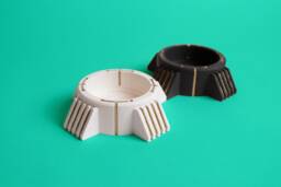 Chip Tealight in Charcoal Black Or Chalk White Handmade Cyber Holder Futuristic Sculpture