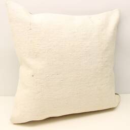 Large Kilim Pillow Cover 24x24, Handmade Turkish Wool & Cotton - thumbnail 2