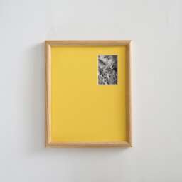 12x16 Oak Picture Frame With Mat Off-Center Custom Opening Size