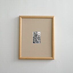 12x16 Oak Picture Frame With Mat Off-Center Custom Opening Size - thumbnail 3