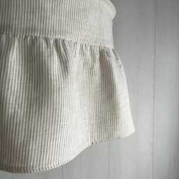 stripe Linen Lampshade Darling, Ruffled Farmhouse Pantry Pendant Light Fixture - thumbnail 4
