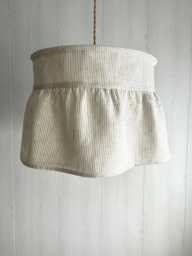 stripe Linen Lampshade Darling, Ruffled Farmhouse Pantry Pendant Light Fixture