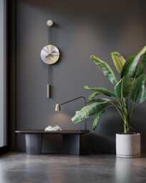 Large Matte Chrome Pendulum Clock - Serenity, Modern Contemporary Decor, Silent Design - thumbnail 1