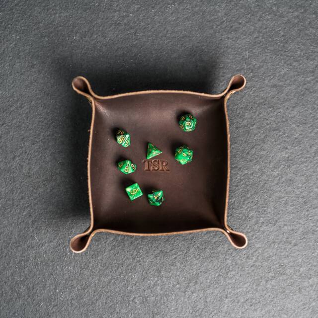 Personalized Dice Trays - Full Grain Leather Square Catchall Tray-Custom Gift- Dnd Dungeon Master Gift Dungeons & Dragons Rpg - image 1