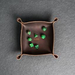 Personalized Dice Trays - Full Grain Leather Square Catchall Tray-Custom Gift- Dnd Dungeon Master Gift Dungeons & Dragons Rpg - thumbnail 1
