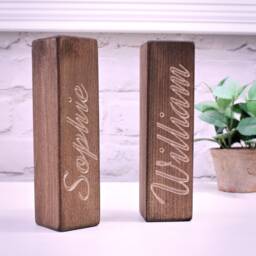 Handcrafted Name Engraved Candle Holders - Rustic Beechwood Tealight Holder Personalised Home Decor - thumbnail 2