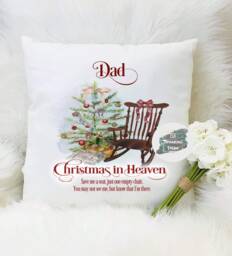 Personalised Christmas in Heaven Memorial Pillow, Bereavement Gift - thumbnail 1