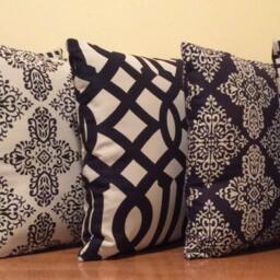 Dark Navy Blue/Black/Khaki Beige Pillow Cover, Decorative Throw Cushion Pillowcase, Accent Pillow, Cotton Blend - thumbnail 3