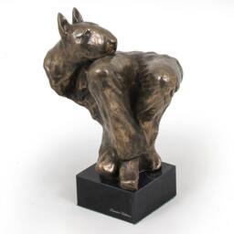 Bull Terrier - On Knee, Dog Marble Statue, Limited Edition, Artdog. Made Of Cold Cast Bronze. Solid, Perfect Gift. Limited Edition - thumbnail 3
